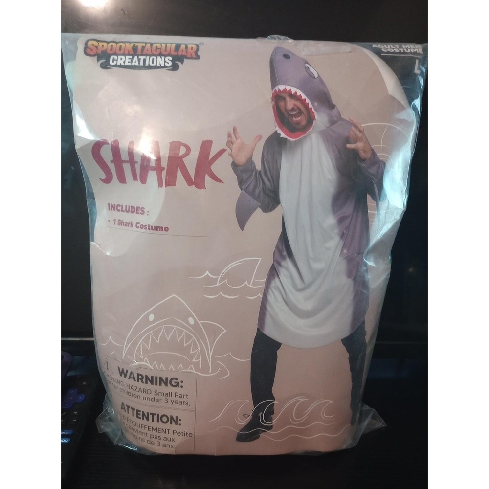 Spooktacular Creations Adult Men's Shark Costume Gray Size Large Halloween